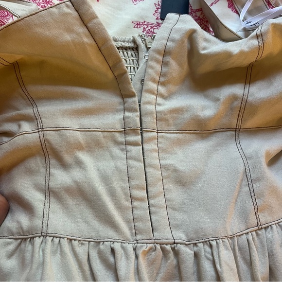 NWT Lulu's Callina Cream Midi Tie-Strap Dress size Medium - Picture 9 of 13